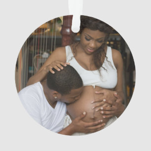 Aangepast verwacht Zwangere fotofeestdag Ornament