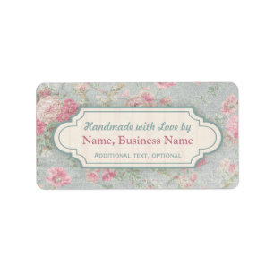 Aangepast verwerkt met liefdeslabels Shabby Chic Etiket