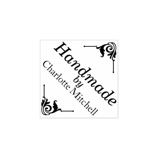 Aangepast verwerkt met persoonlijke naam 	rubberstempel (Afrduk)