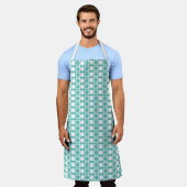 Aangepast vierkant puntpatroon schort (Gedragen)