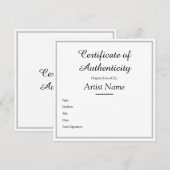 Aangepast vierkant zilver certificaat van echtheid bedankkaart (Voorkant / Achterkant)