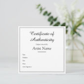 Aangepast vierkant zilver certificaat van echtheid bedankkaart (Staand voorkant)