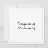 Aangepast vierkant zilver certificaat van echtheid bedankkaart (Achterkant)