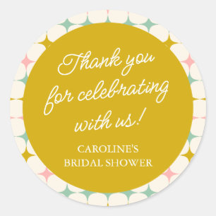 Aangepast Vintage Geometrisch Pastel Bedankt Ronde Sticker