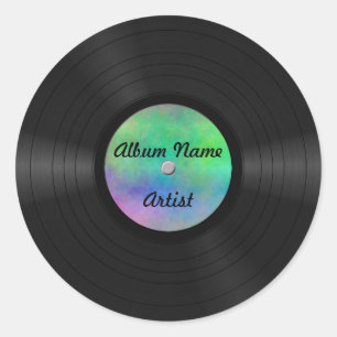 Aangepast vinylrecord fake ronde sticker
