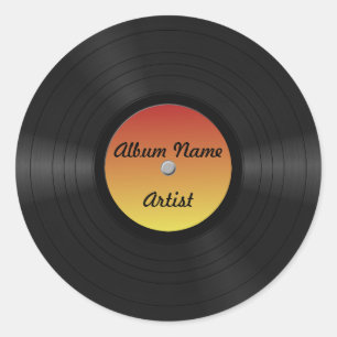 Aangepast vinylrecord fake ronde sticker