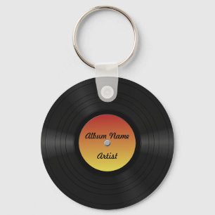 Aangepast vinylrecord fake sleutelhanger