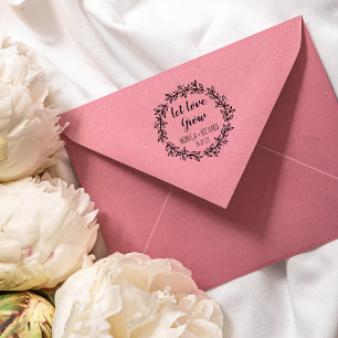 Aangepast Violet Let Love Grow Typography Wedding Zelfinktende Stempel