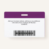 Aangepast violet Logo naam foto Lanyard Badge (Achterkant)