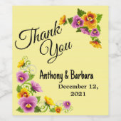 Aangepast Viooltje Dank Je Wijnlabel Wijn Etiket (Enkel label)