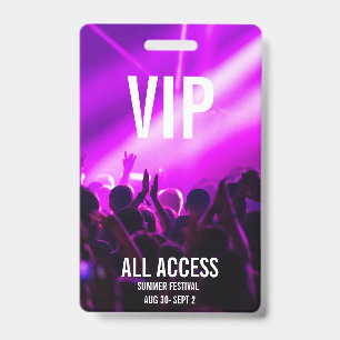 Aangepast VIP All-Access Concert Event Pas Paars Badge