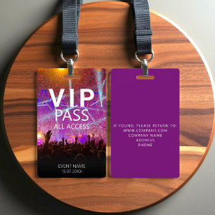 Aangepast VIP All Access Evenement Paarse Badge
