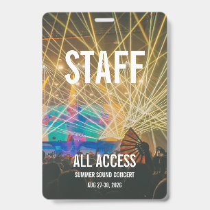 Aangepast VIP All Access Pas Concert Badge