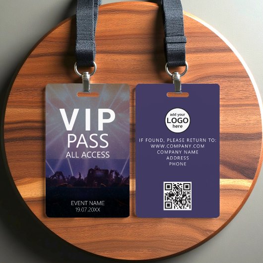 Aangepast VIP All Access QR Code Event Badge
