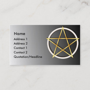Aangepast Visitekaartje KRW Gold Wiccan Pentagram