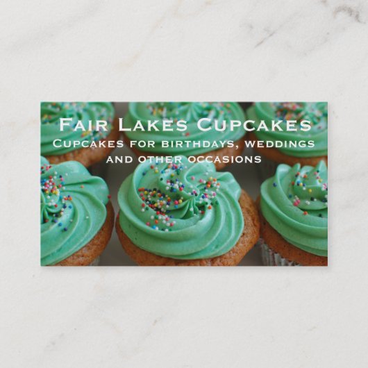 Aangepast Visitekaartje voor aangepaste cupcakes f (Voorkant)