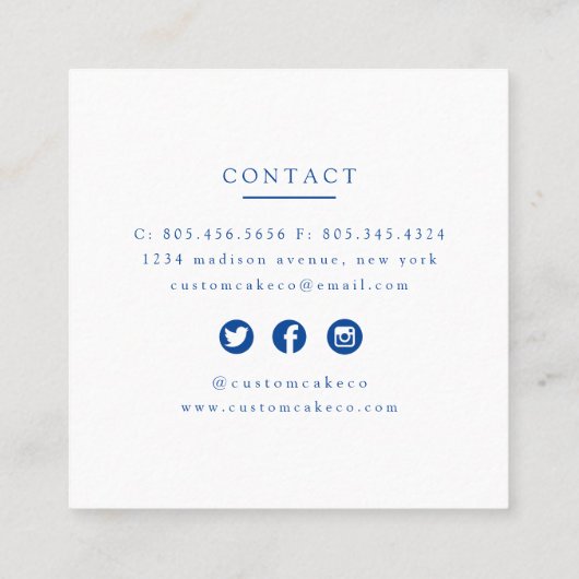 Aangepast Visitekaartje voor bakkerij (Achterkant)