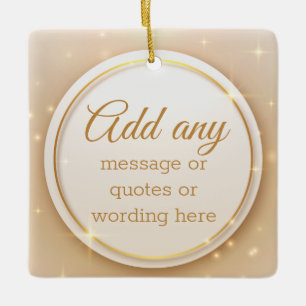 Aangepast vlakbij Elegant Gold Holiday-keramiek Keramisch Ornament