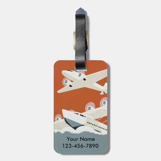 Aangepast vliegreizen bagagelabel (Achterkant verticaal)