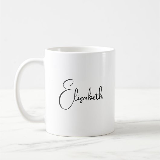 Aangepast Voeg hier Jouw naam toe Script Trendy Mo Koffiemok (Links)