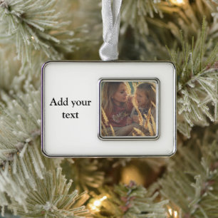 aangepast voeg uw persoonlijke foto voor kerstmis  verzilverd kader ornament