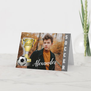 Aangepast Voetbal Kampioen Fotocadeau voor Jongens Kaart