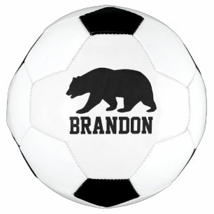 Aangepast voetbal met groot zwart beer logo