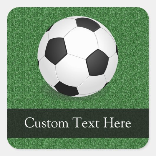 Aangepast Voetbal Vierkante Sticker (Voorkant)