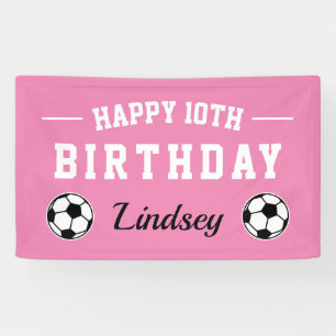 Aangepast voetbalthema Happy Birthday party banner