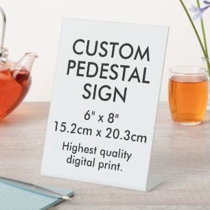 Aangepast voetstuk bord 6" x 8" bureau-accessoires reclamebord met voetstuk
