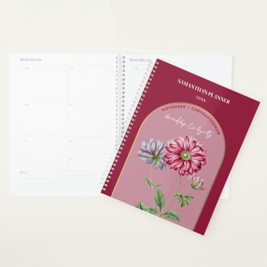 Aangepast vogelventilator maand november chrysanth planner (Display)