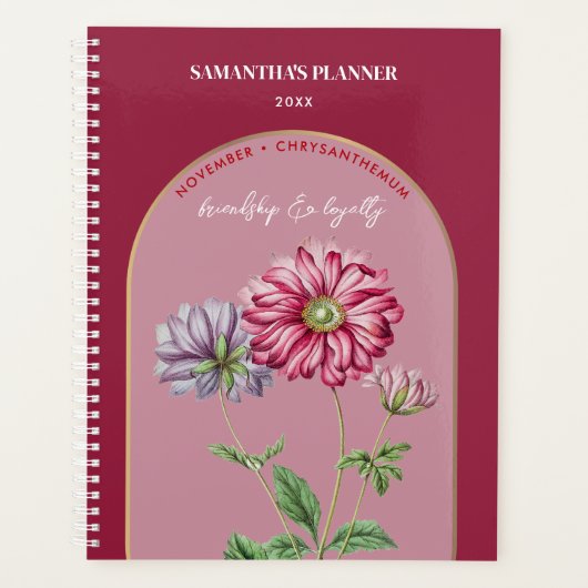 Aangepast vogelventilator maand november chrysanth planner (Voorkant)