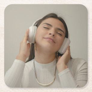 Aangepast, volledig fotomodern vierkante kartonnen onderzetter