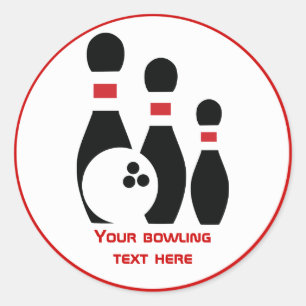 Aangepast voor Bowling ball en spelden Ronde Sticker