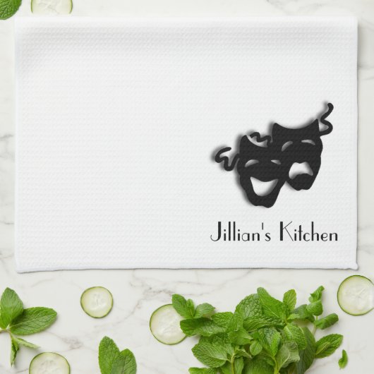 Aangepast voor comedy- en tragedie-theater theedoek (Gevouwen)