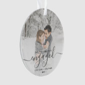 Aangepast voor eerste Kerstmis met grijs script Ornament (voorkant)