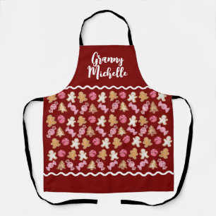 Aangepast voor Grootmoeder Gingerbread Pattern Bak Schort