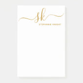 Aangepast voor moderne monogram Gold Script-kallig Post-it® Notes (Voorkant)