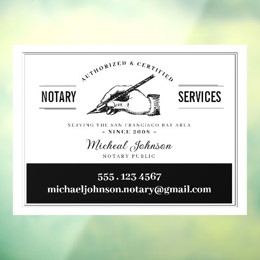 Aangepast voor Notarisservices Professional White  Raamsticker (Vel 3)