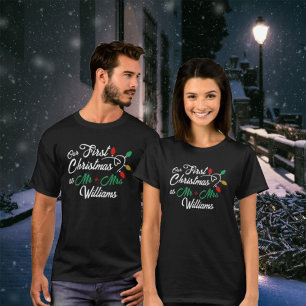 Aangepast voor onze eerste kerst (met familienaam  t-shirt