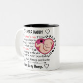 Aangepast voor onze eerste Vaderdag cadeau om papa Tweekleurige Koffiemok (Voorkant links)