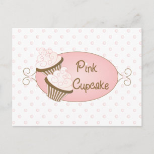 Aangepast voor roze cupcake briefkaart
