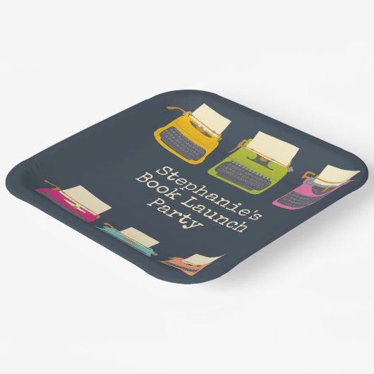 Aangepast voor schrijfmachines Boek starten Papieren Bordje (Gebogen)