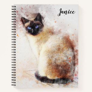 Aangepast voor Siamese kat Thleed Notebook Notitieboek