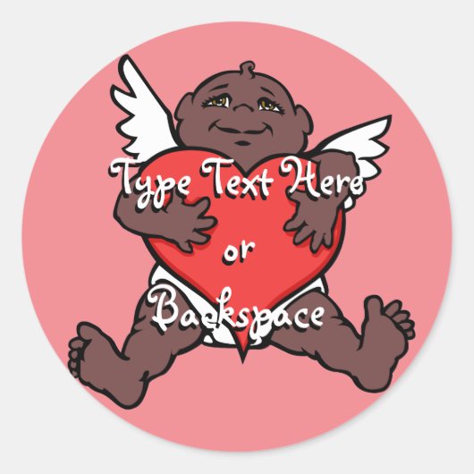 Aangepast voor valentijnse ticker African Cupid St Ronde Sticker (Voorkant)