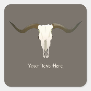 Aangepast voor western Longhorn Vierkante Sticker