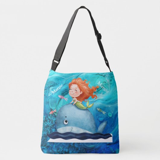 Aangepast voor zeebaars en walvis crossbody tas (Achterkant)
