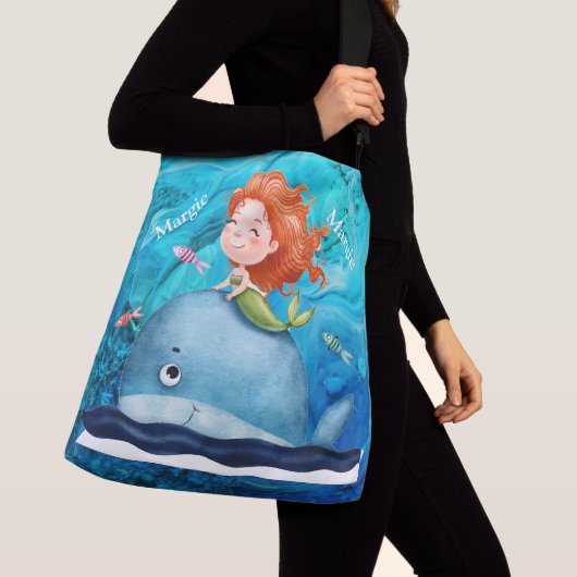 Aangepast voor zeebaars en walvis crossbody tas (Dichtbij)
