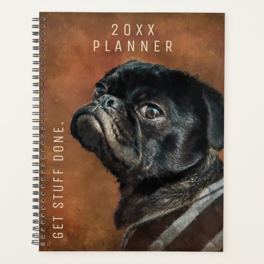 Aangepast voor zwarte pug planner (Voorkant)