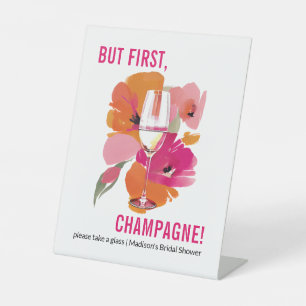 Aangepast Vrijgezellenfeest Champagne teken Reclamebord Met Voetstuk